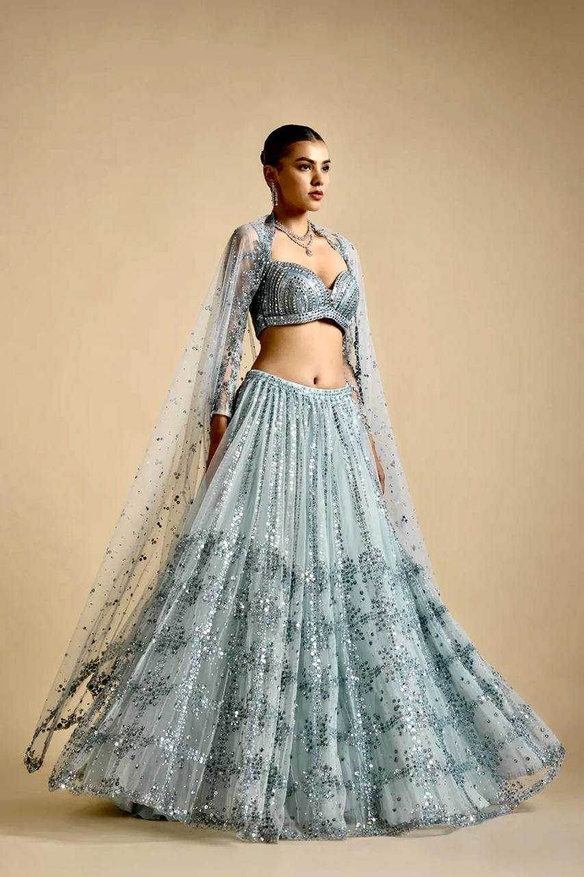 Stunning Embroidered Sequins Lehenga for Festive Occasions - MYLUXURY LANE ENTERPRISE
